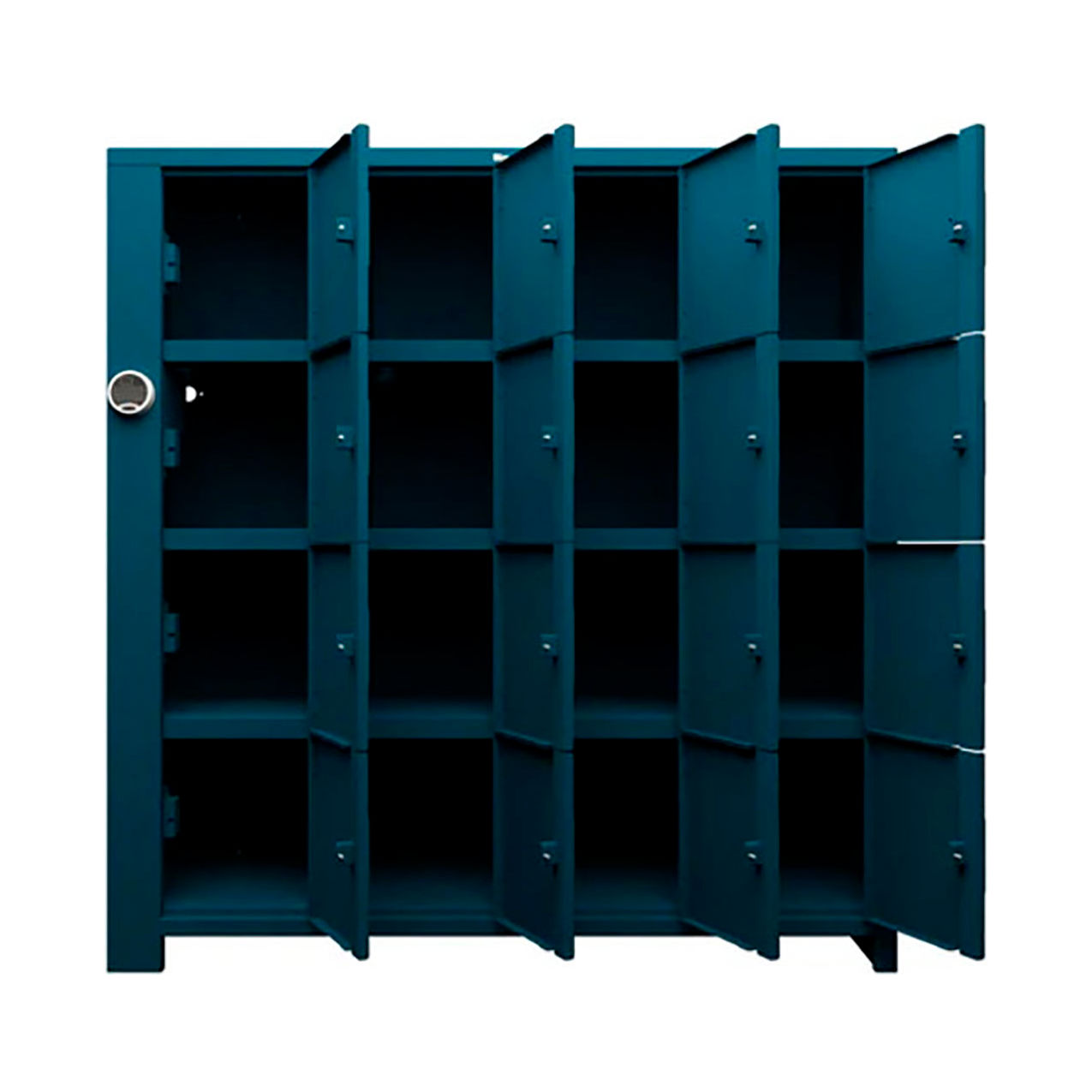 4-Tier 16 Solid Door Smart Access Locker, 72"W x 24"D x 75"H, Blue, Assembled
