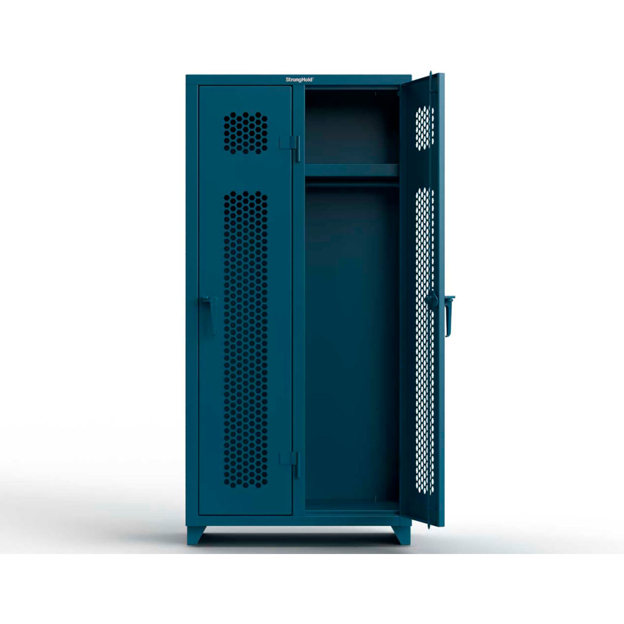 1-Tier 2 Door Extra HD Ventilated Locker, 36"W x 18"D x 75"H, Blue, Assembled