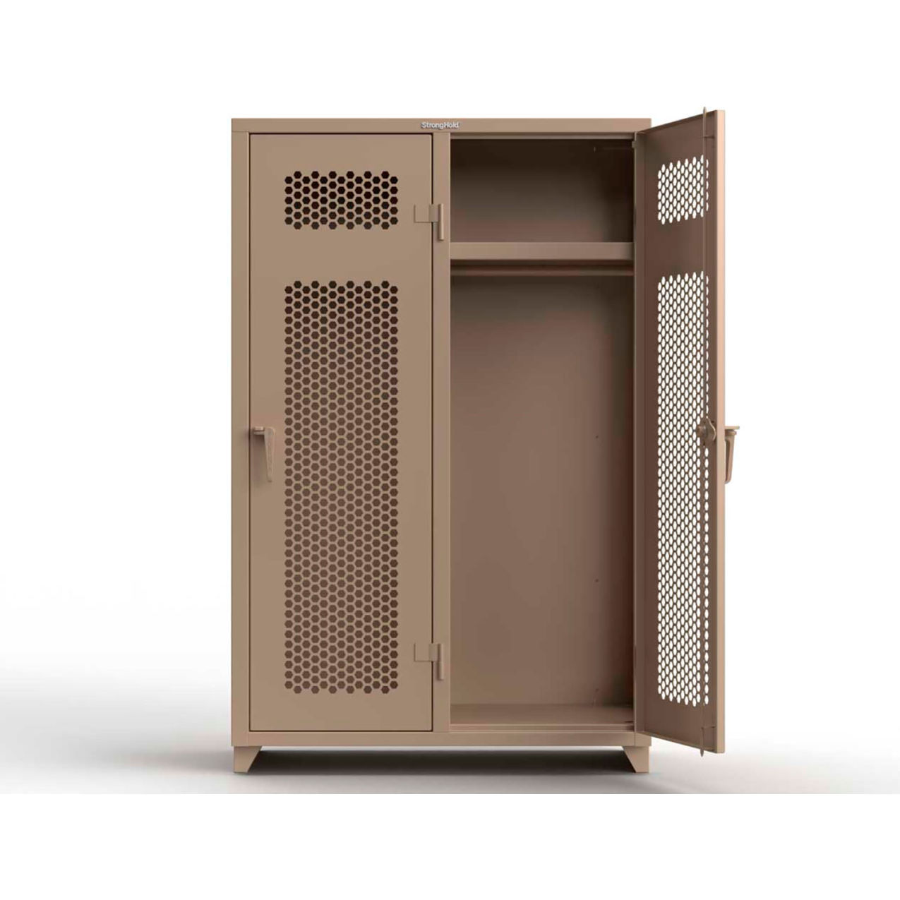 1-Tier 2 Door Extra HD Ventilated Locker, 48"W x 24"D x 75"H, Beige, Assembled