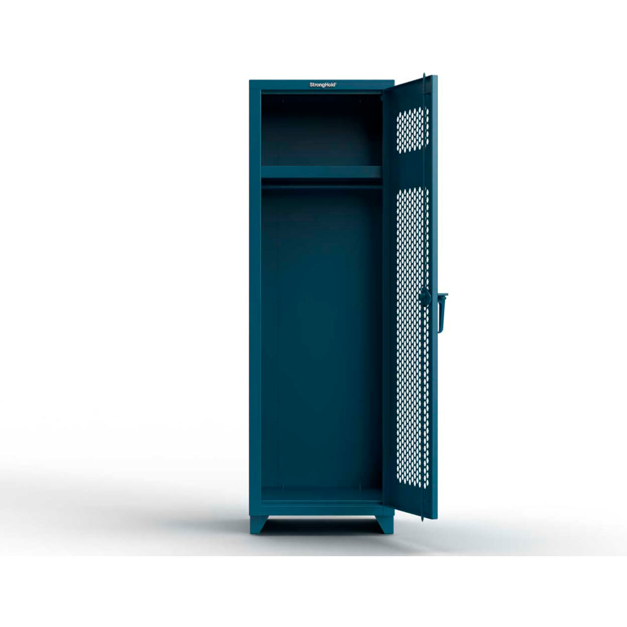 1-Tier 1 Door Extra HD Ventilated Locker, 24"W x 24"D x 75"H, Blue, Assembled