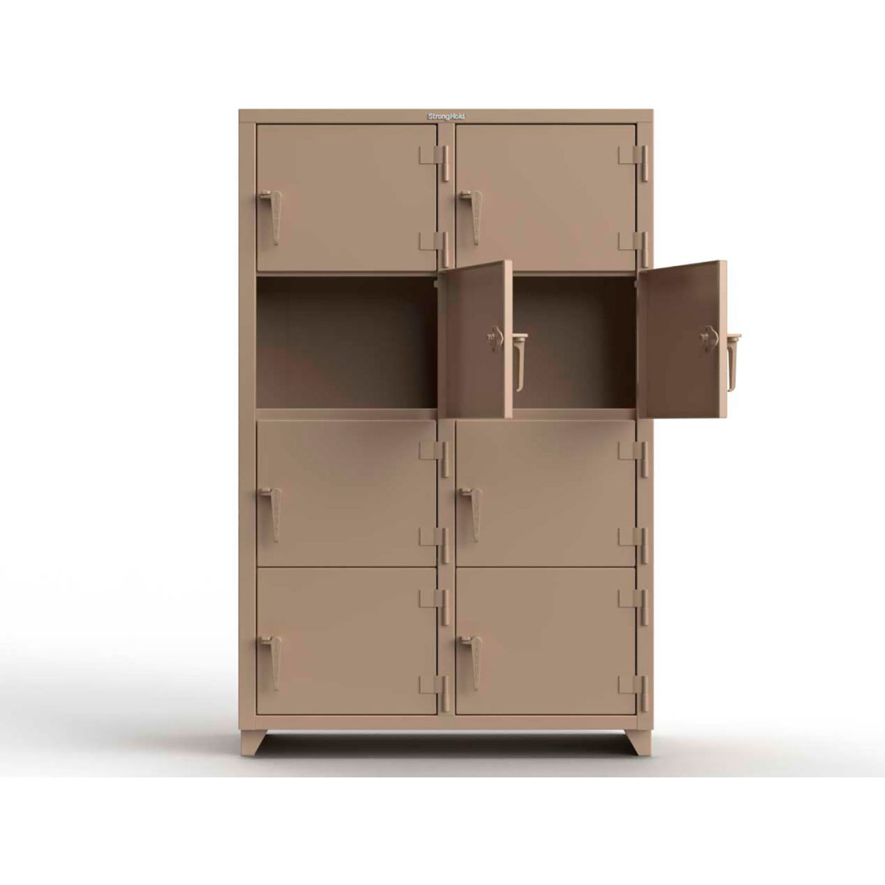 4-Tier 8 Door Extra Heavy Duty Locker, 48"W x 24"D x 75"H, Beige, Assembled