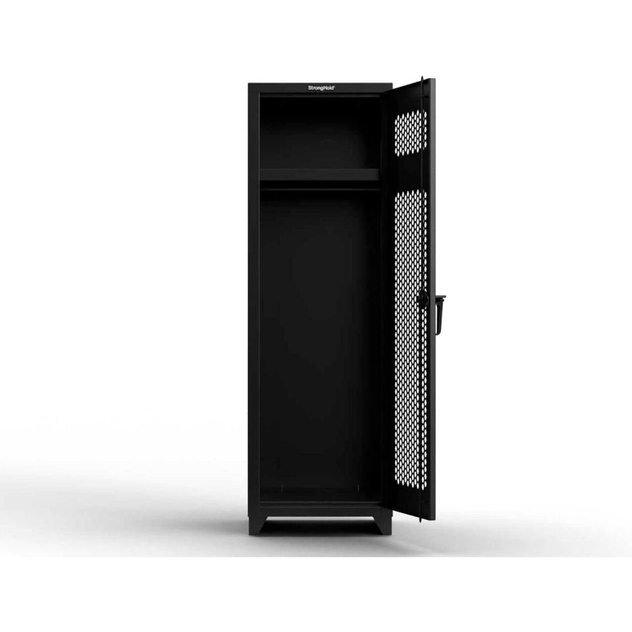 1-Tier 1 Door Extra HD Ventilated Locker, 24"W x 24"D x 75"H, Black, Assembled