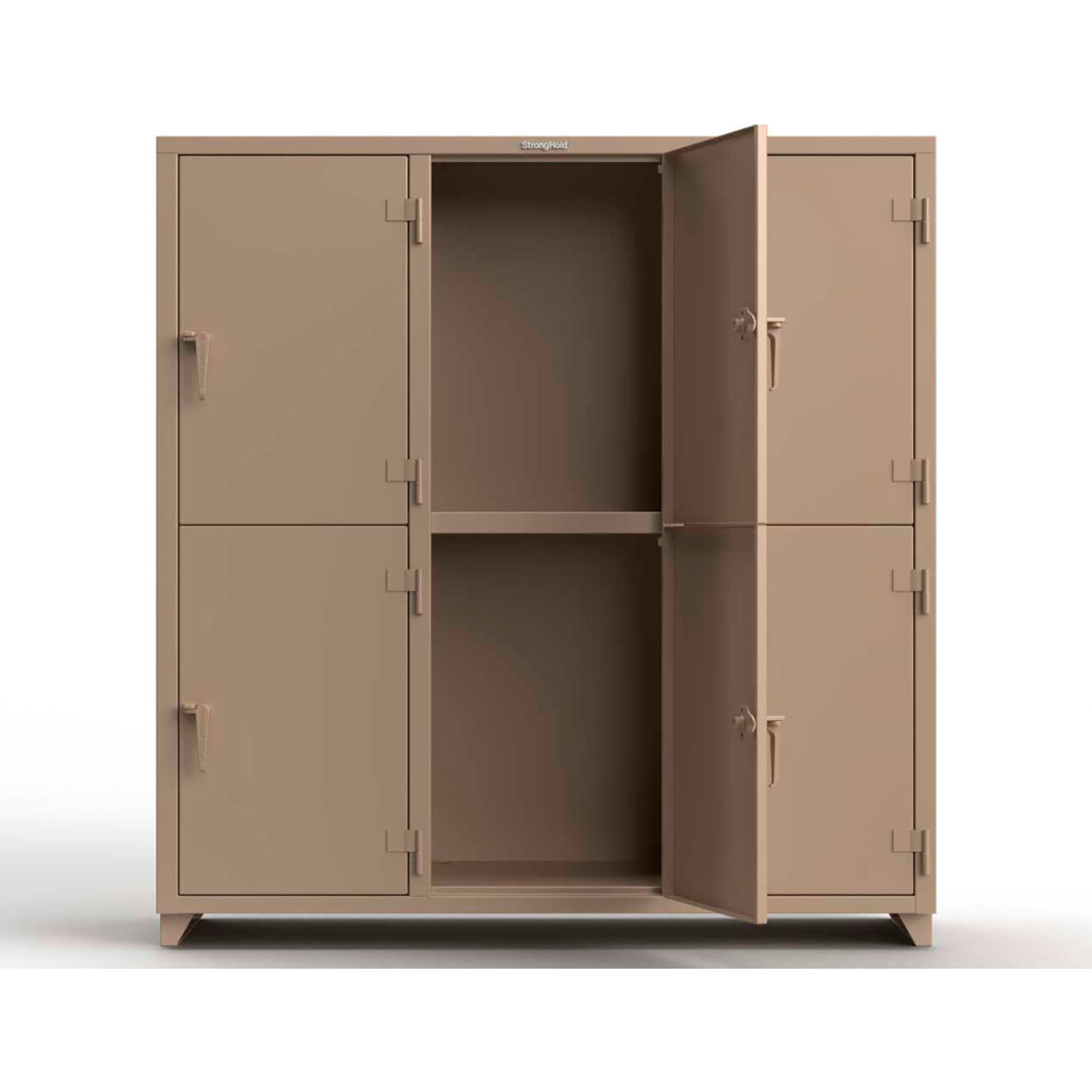 Strong Hold 2-Tier 6 Door Extra Heavy Duty Locker, 72"W x 24"D x 75"H, Beige, Assembled