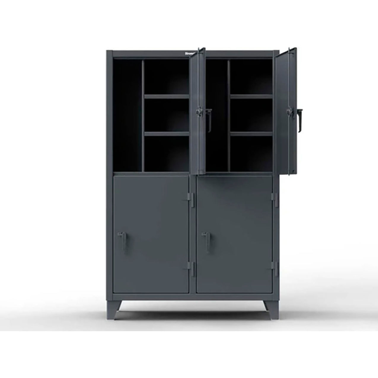 Strong Hold 2-Tier 10 Door Extreme Duty Locker, 20 Shelves, 122"W x 24"D x 78"H, Beige, Assembled