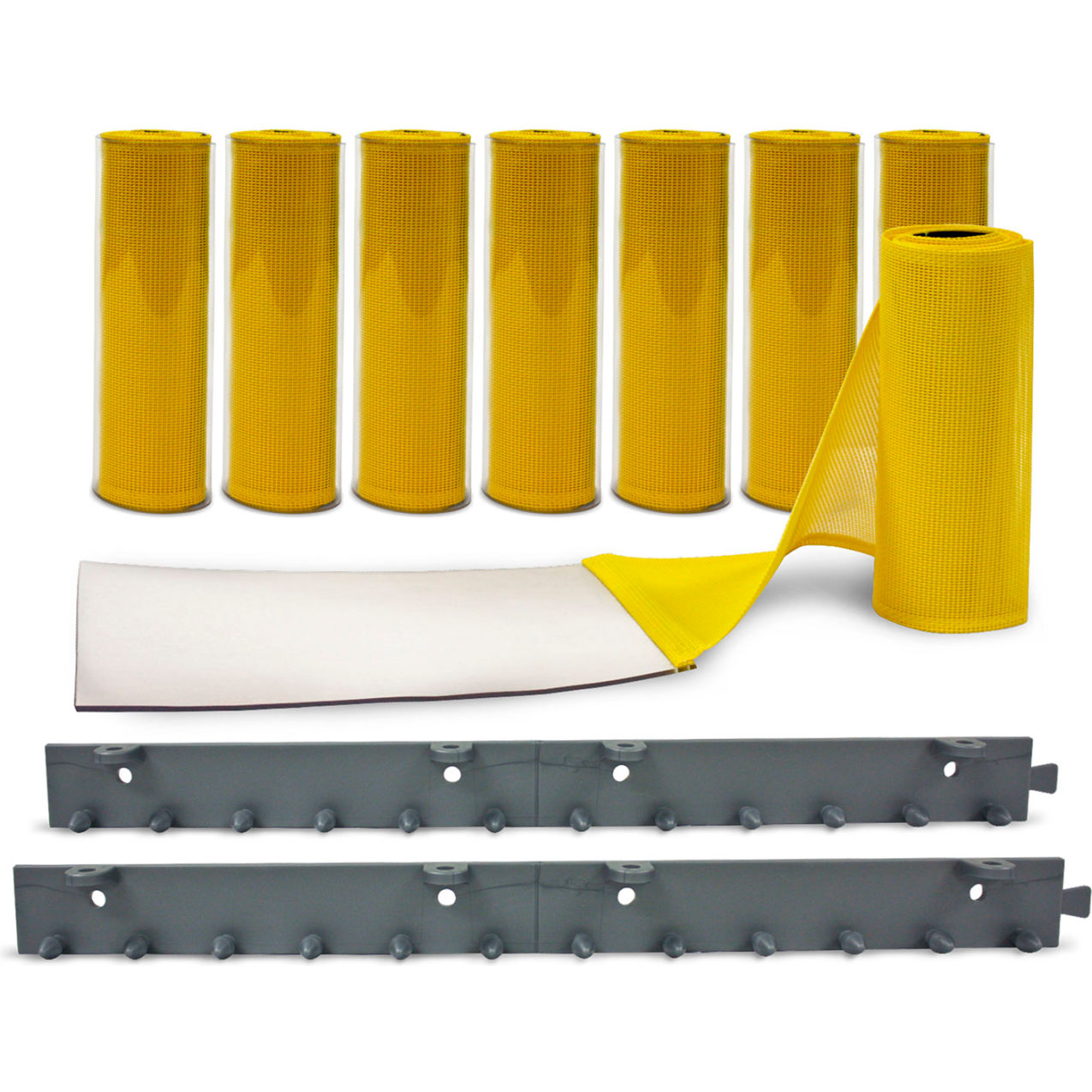 Air-Flex Mesh Strip Door, 50% Overlap, HTP Mounting System, 6'W x 8'H, Yellow