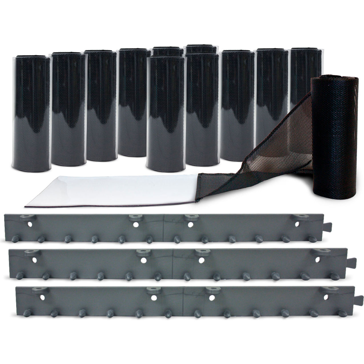 Air-Flex Mesh Strip Door, 50% Overlap, HTP Mounting System, 10'W x 7'H, Black