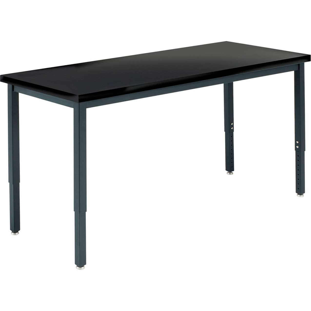 LOBO Multi-Purpose Table, Chemguard Top, 60"L x 24"W x 22-1/4" to 37-1/4"H, Black