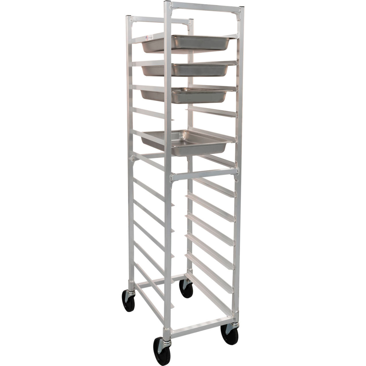 Aluminum Steam Table Pan Racks, 10 Pan Capacity, 16-1/4"W x 22-3/8"D x 69"H