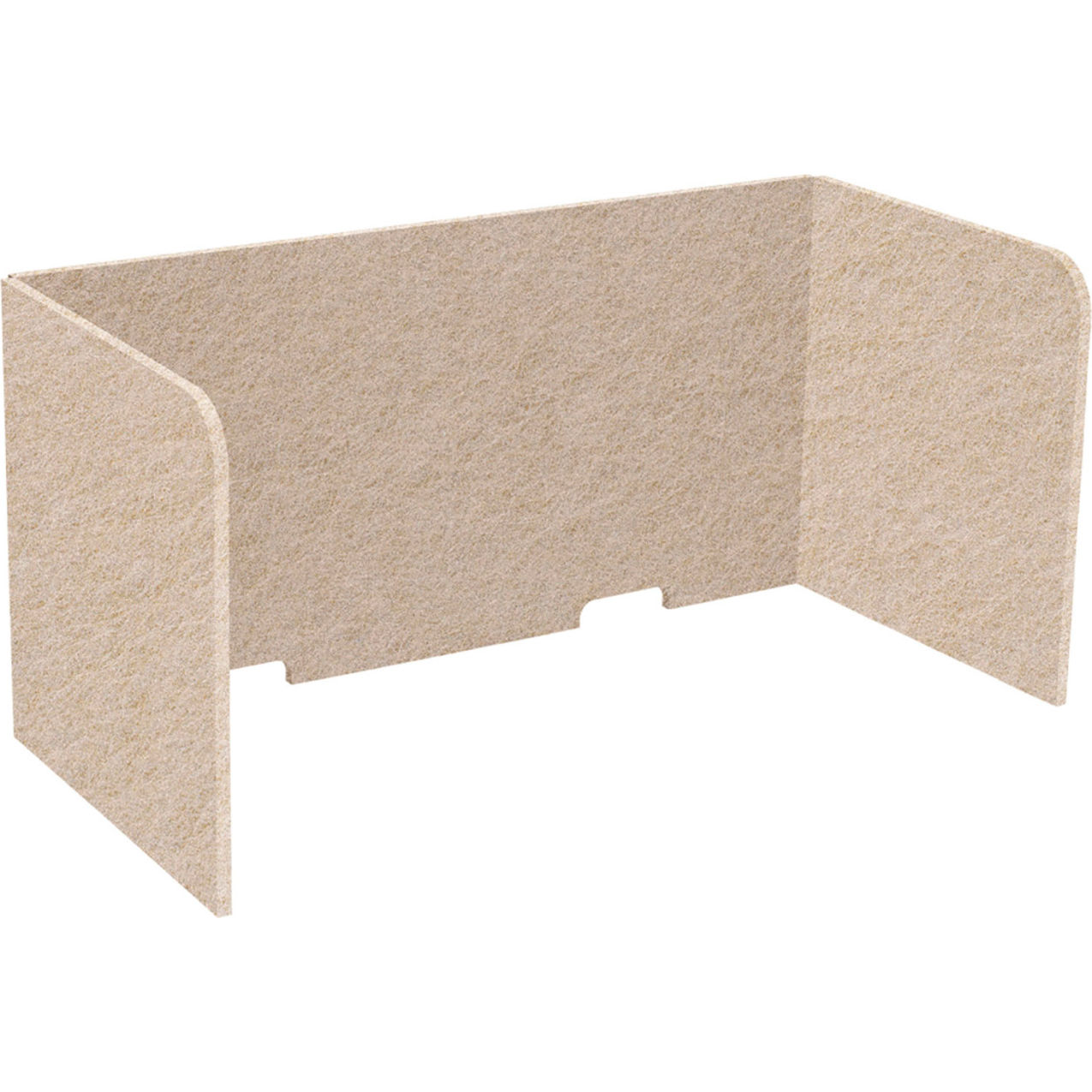 Tri-Fold Acoustical Desktop Privacy Panel, 2' x 4', Beige