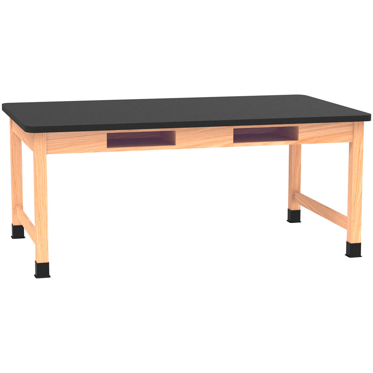 PerpetuLab Table with Laminate Top, 72"L x 42"W x 30"H, Red Oak