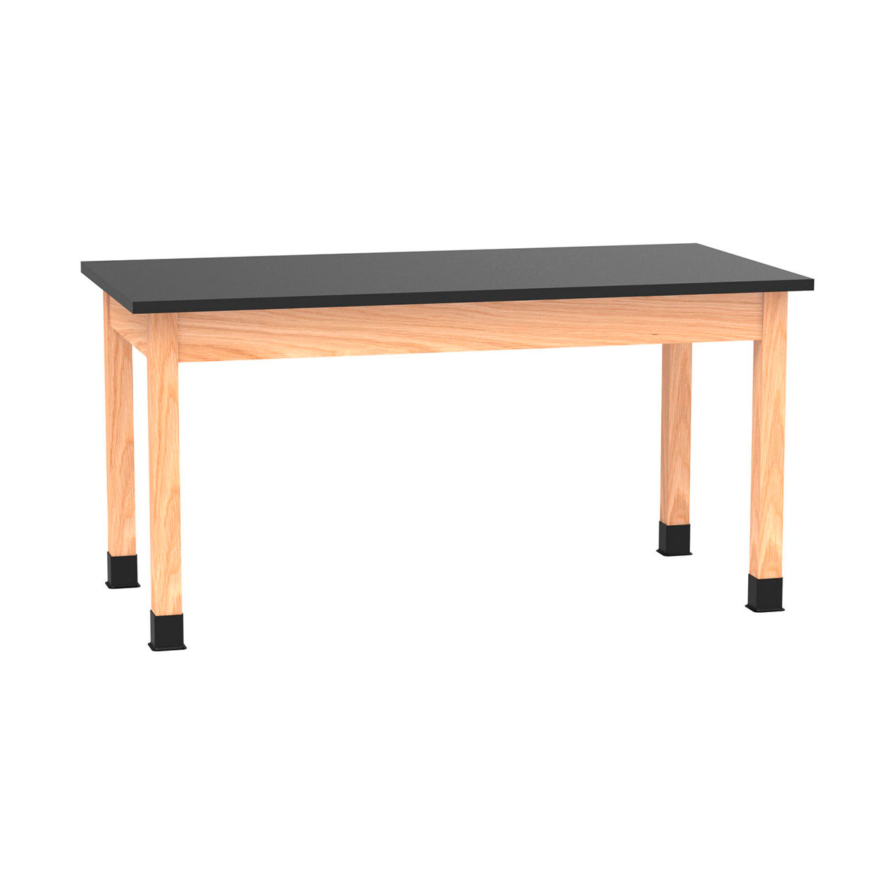 PerpetuLab Science Lab Table with Epoxy Top, 60"L x 30"W x 30"H, Red Oak