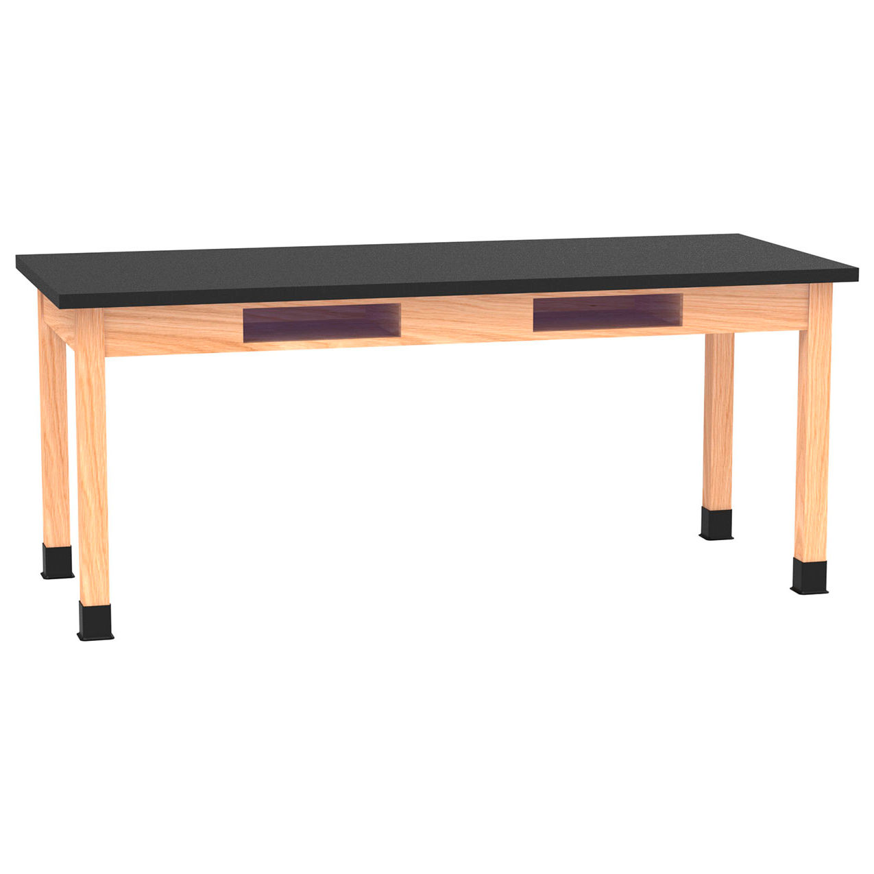PerpetuLab Table with ChemGuard Top, 72"L x 30"W x 30"H, Red Oak