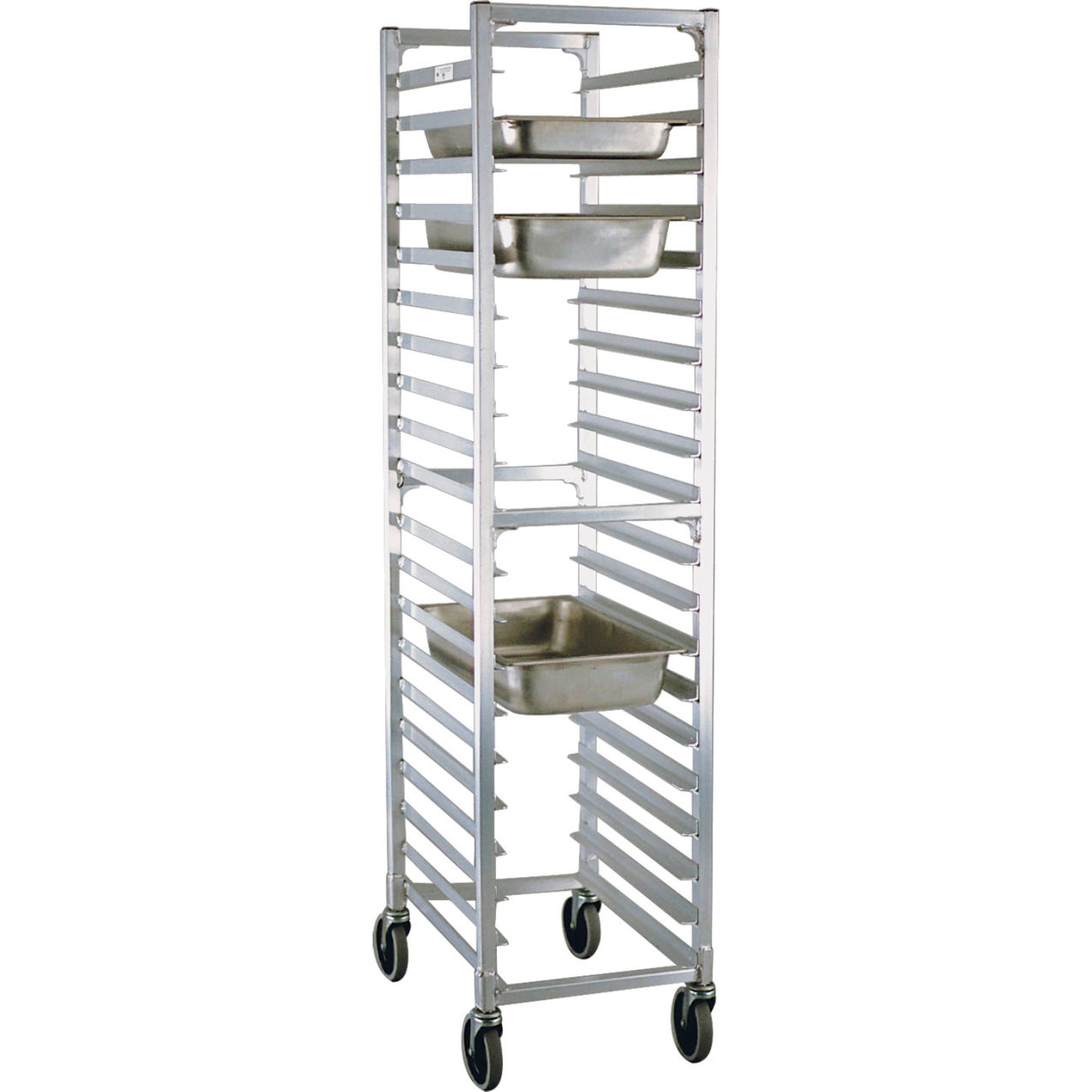 Aluminum Steam Table Pan Racks, 18 Pan Capacity, 16-1/4"W x 22-3/8"D x 69"H