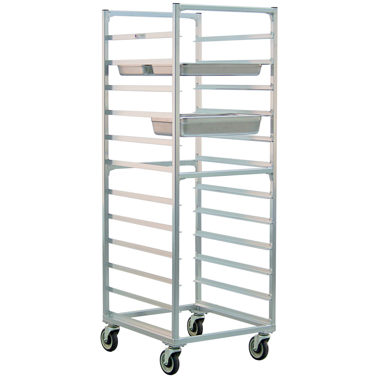 Aluminum Steam Table Pan Racks, 20 Pan Capacity, 23-7/8"W x 27"D x 69-3/4"H