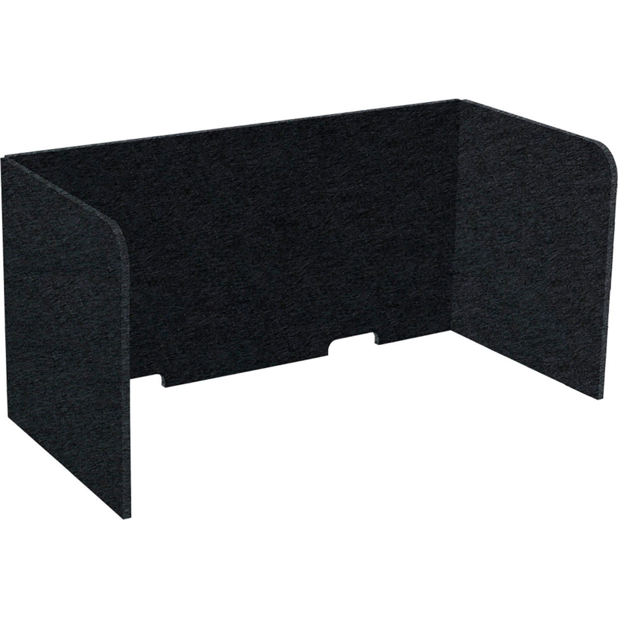 Tri-Fold Acoustical Desktop Privacy Panel, 2' x 4', Black