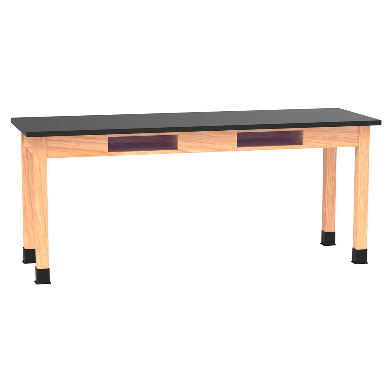 PerpetuLab Table with Epoxy Top, 72"L x 24"W x 30"H, Red Oak