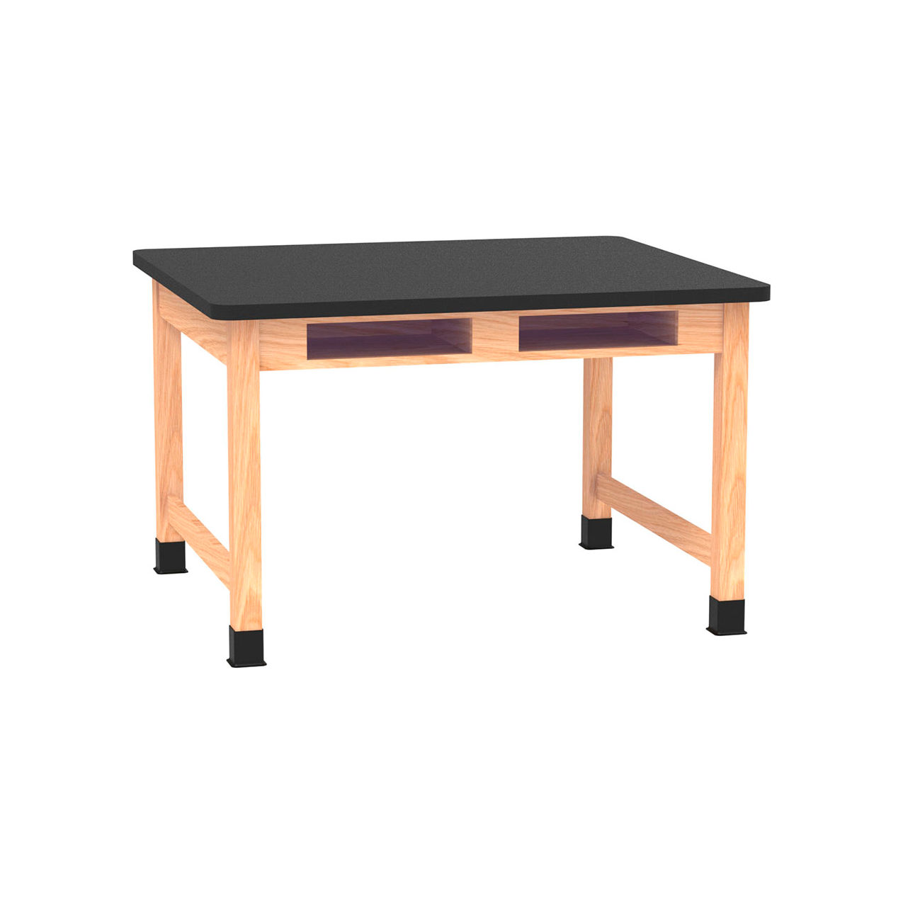 PerpetuLab Table with Laminate Top, 48"L x 42"W x 30"H, Red Oak