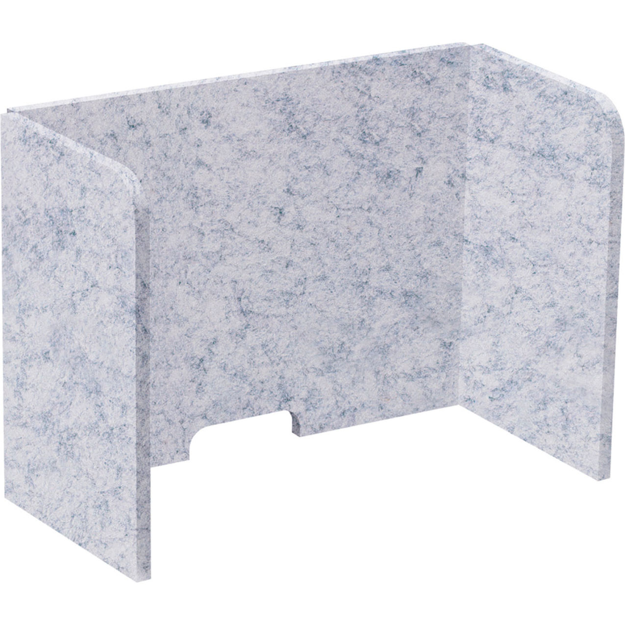 Tri-Fold Acoustical Desktop Privacy Panel, 1'6" x 2', Marble Gray