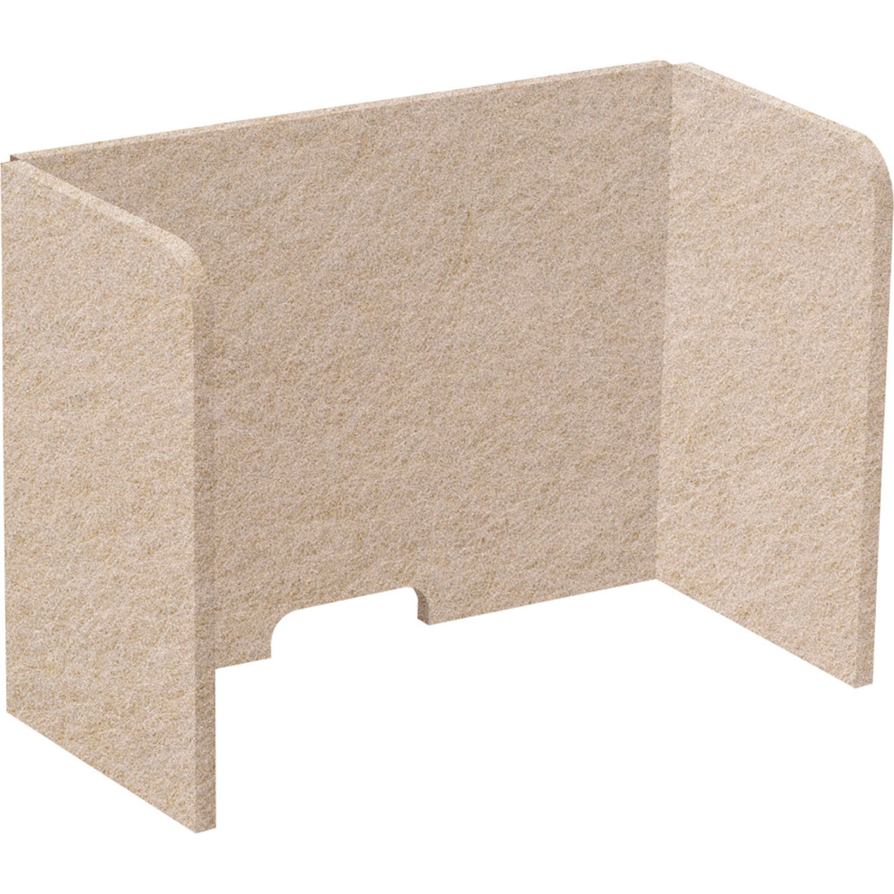 Tri-Fold Acoustical Desktop Privacy Panel, 1'6" x 2', Beige