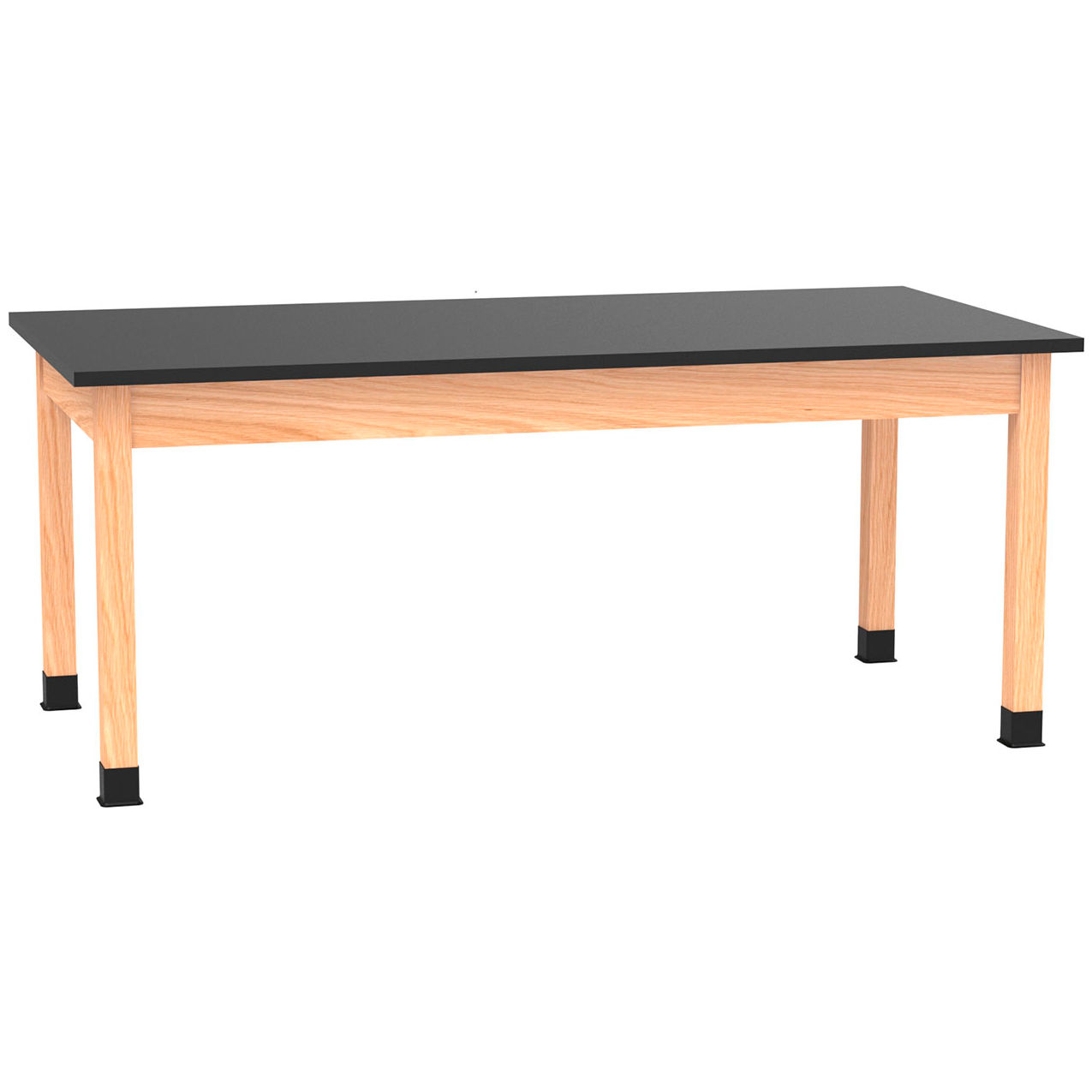 PerpetuLab Science Lab Table with Epoxy Top, 72"L x 36"W x 30"H, Red Oak