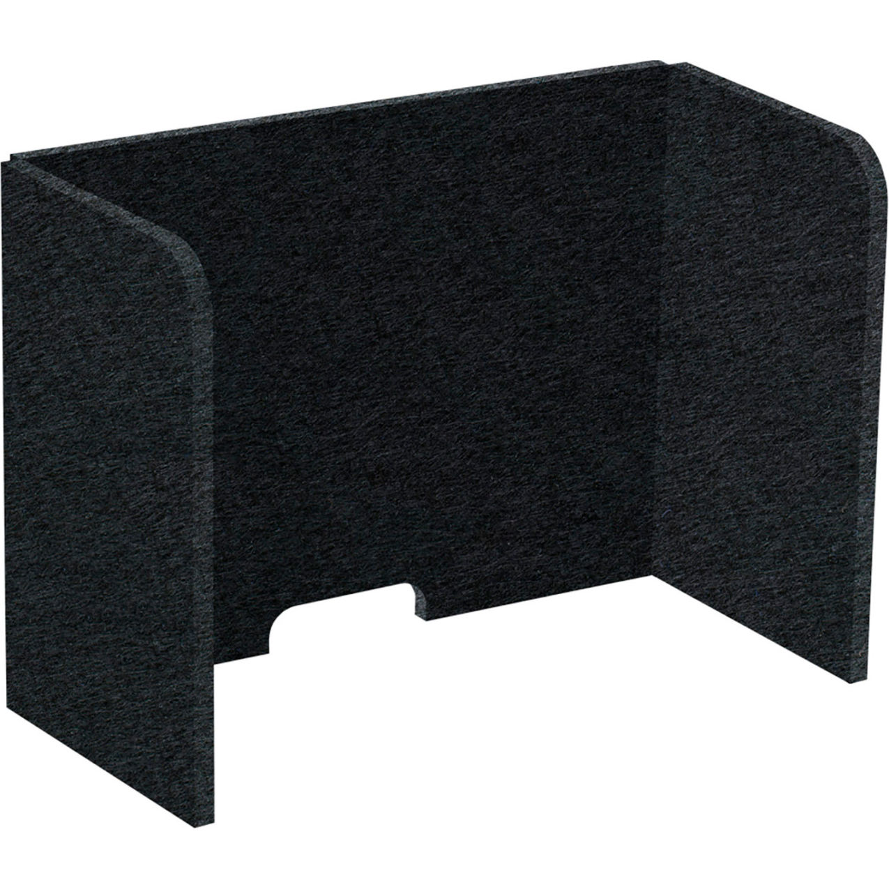 Tri-Fold Acoustical Desktop Privacy Panel, 1'6" x 2', Black