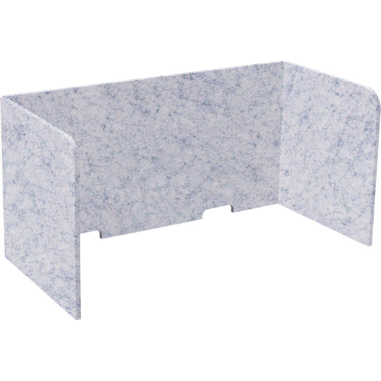 Tri-Fold Acoustical Desktop Privacy Panel, 2' x 4', Marble Gray