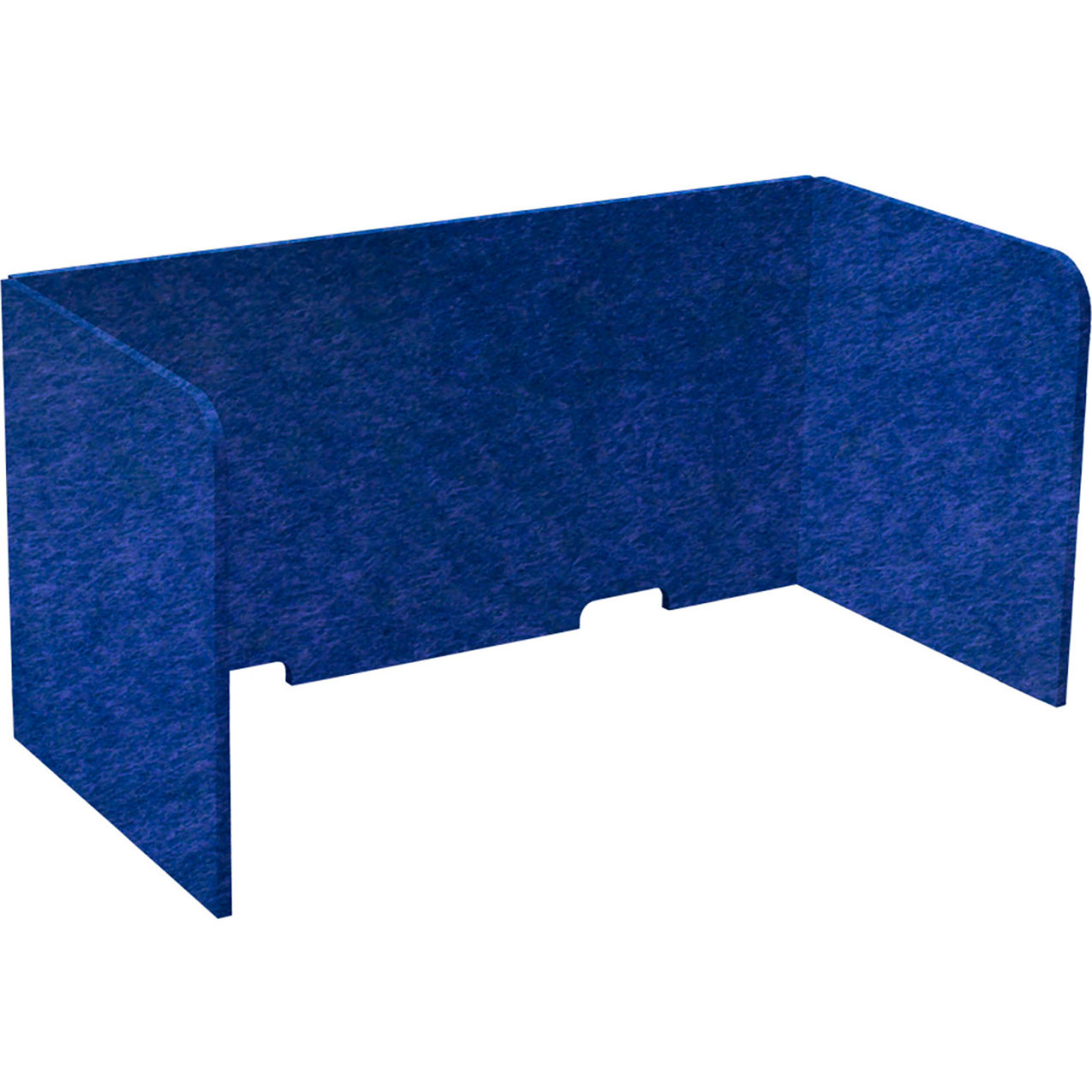 Tri-Fold Acoustical Desktop Privacy Panel, 2' x 4', Blue
