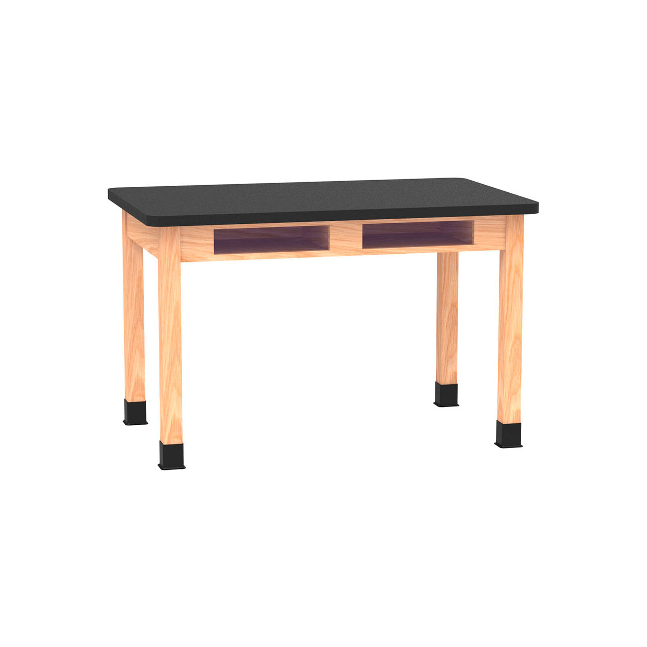PerpetuLab Table with Laminate Top, 48"L x 30"W x 30"H, Red Oak