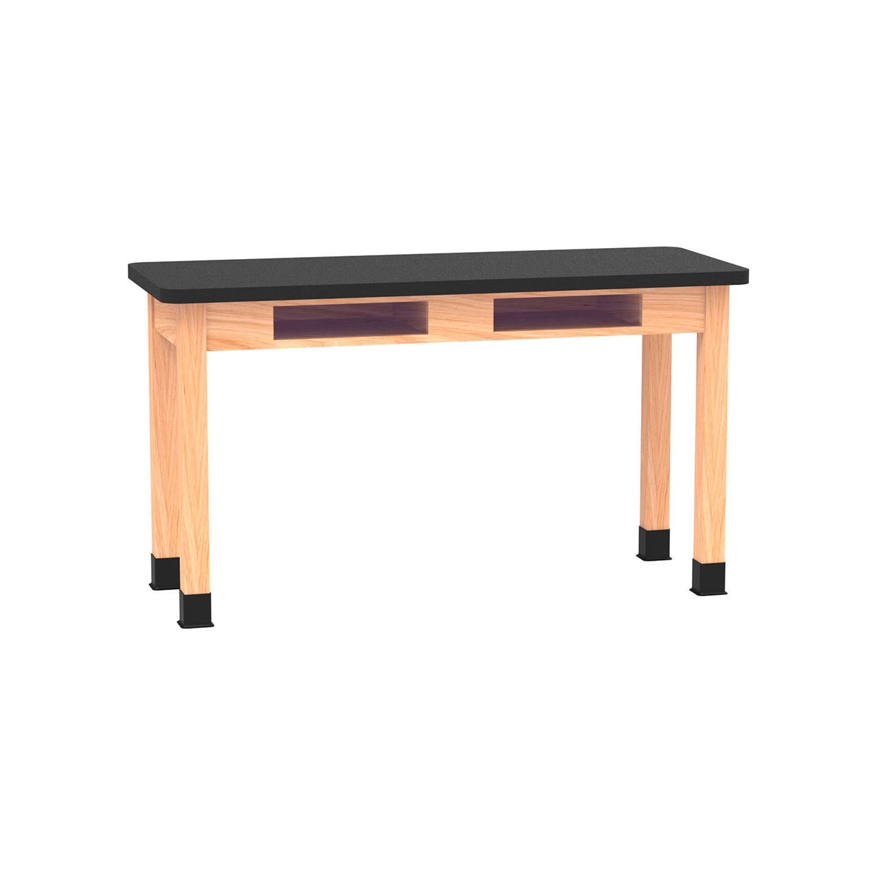 PerpetuLab Table with Laminate Top, 54"L x 21"W x 30"H, Red Oak