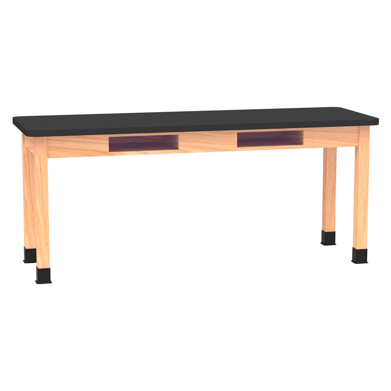 Table with Laminate Top, 72"L x 24"W x 30"H, Red Oak