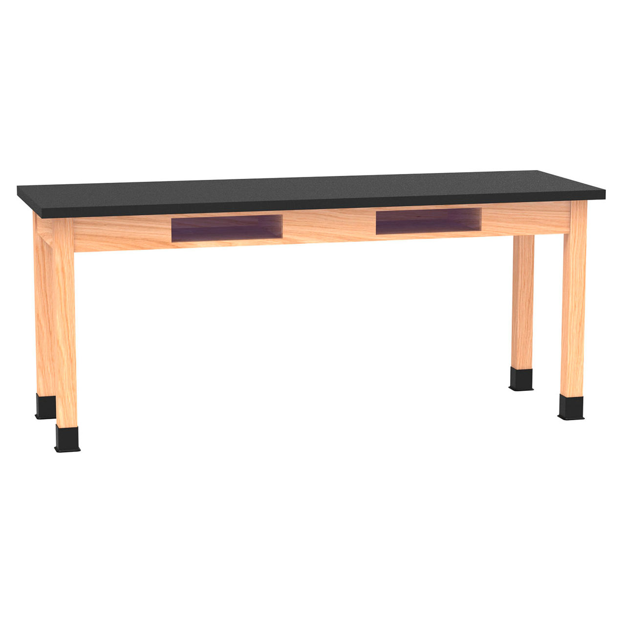 PerpetuLab Table with ChemGuard Top, 72"L x 24"W x 30"H, Red Oak