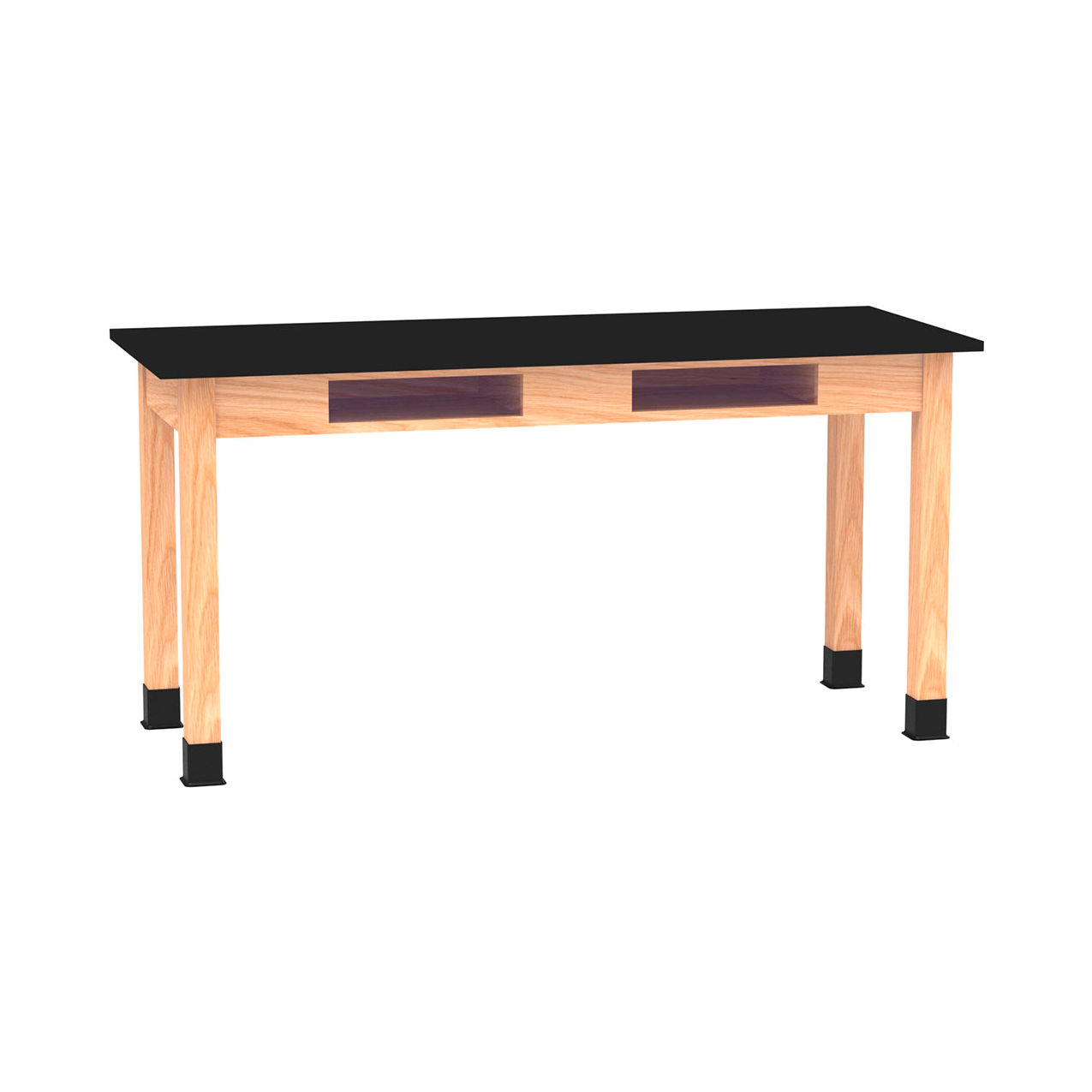 PerpetuLab Table with Phenolic Top, 60"L x 24"W x 30"H, Red Oak