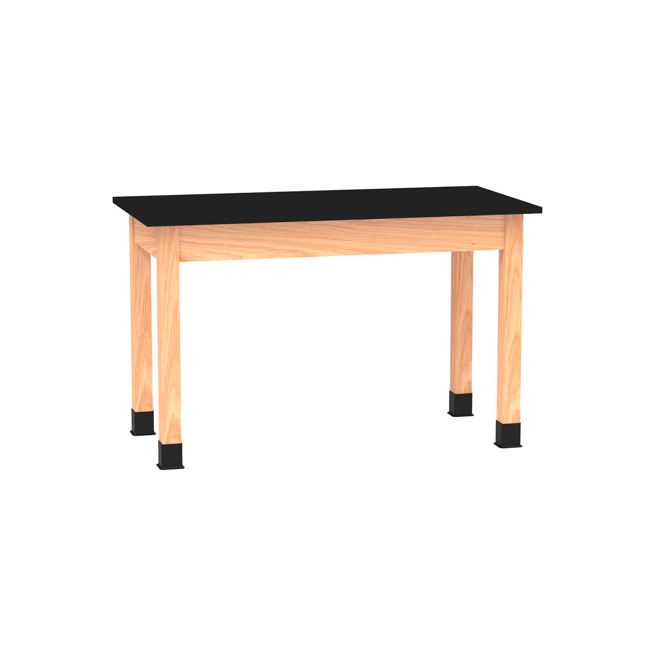 Science Lab Table with Phenolic Top, 48"L x 24"W x 30"H, Red Oak