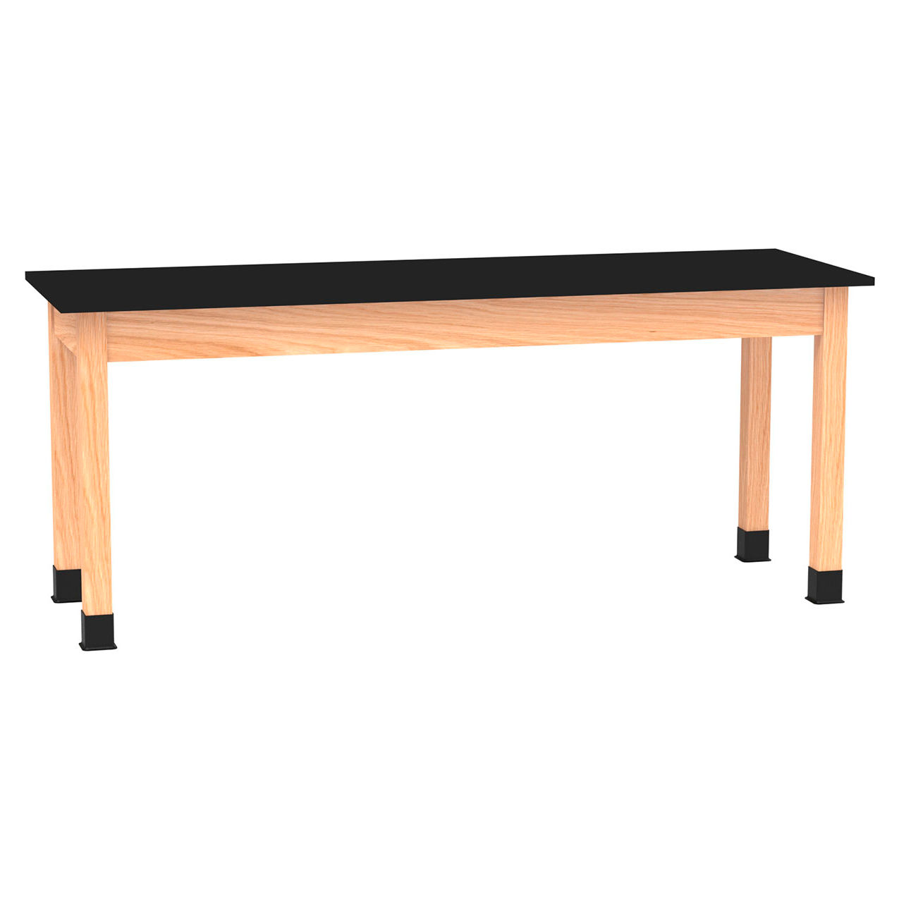 Science Lab Table with Phenolic Top, 72"L x 24"W x 30"H, Red Oak