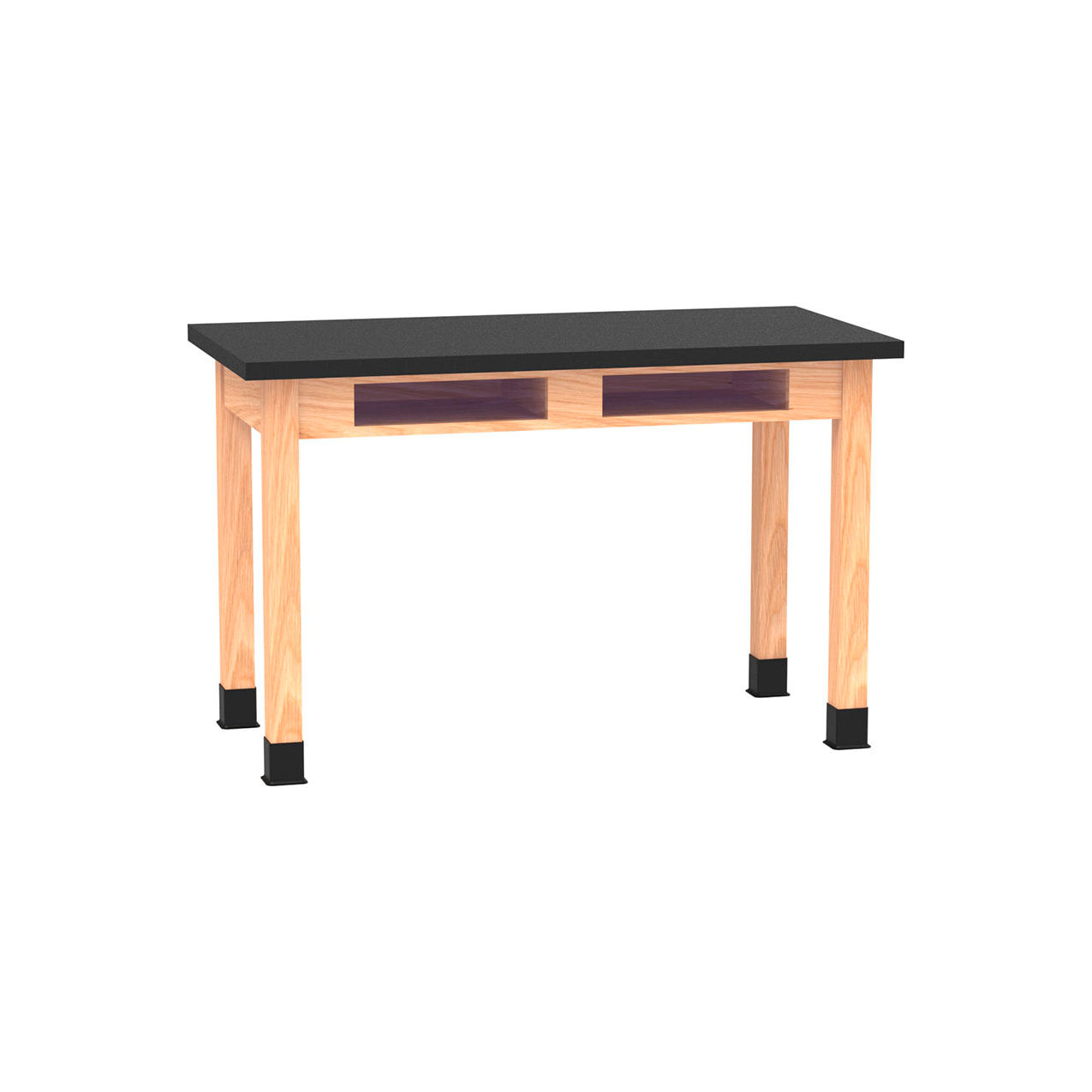 PerpetuLab Table with ChemGuard Top, 48"L x 24"W x 30"H, Red Oak
