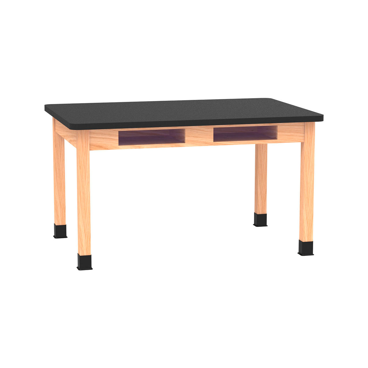 PerpetuLab Table with Laminate Top, 54"L x 36"W x 30"H, Red Oak