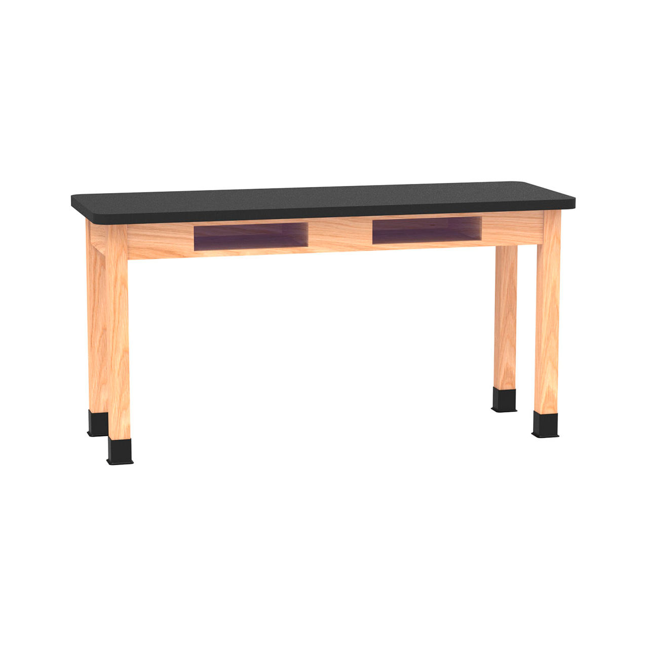 PerpetuLab Table with Laminate Top, 60"L x 21"W x 30"H, Red Oak