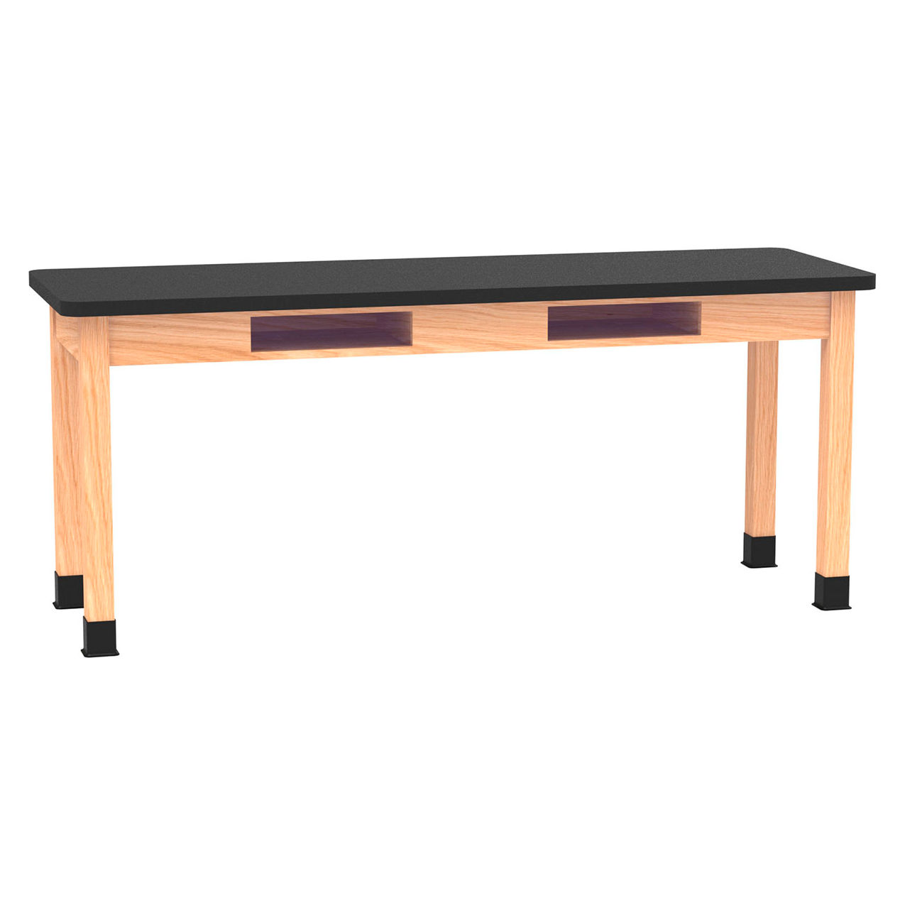 PerpetuLab Table w/ Laminate Top, 72"L x 24"W x 30"H, Red Oak