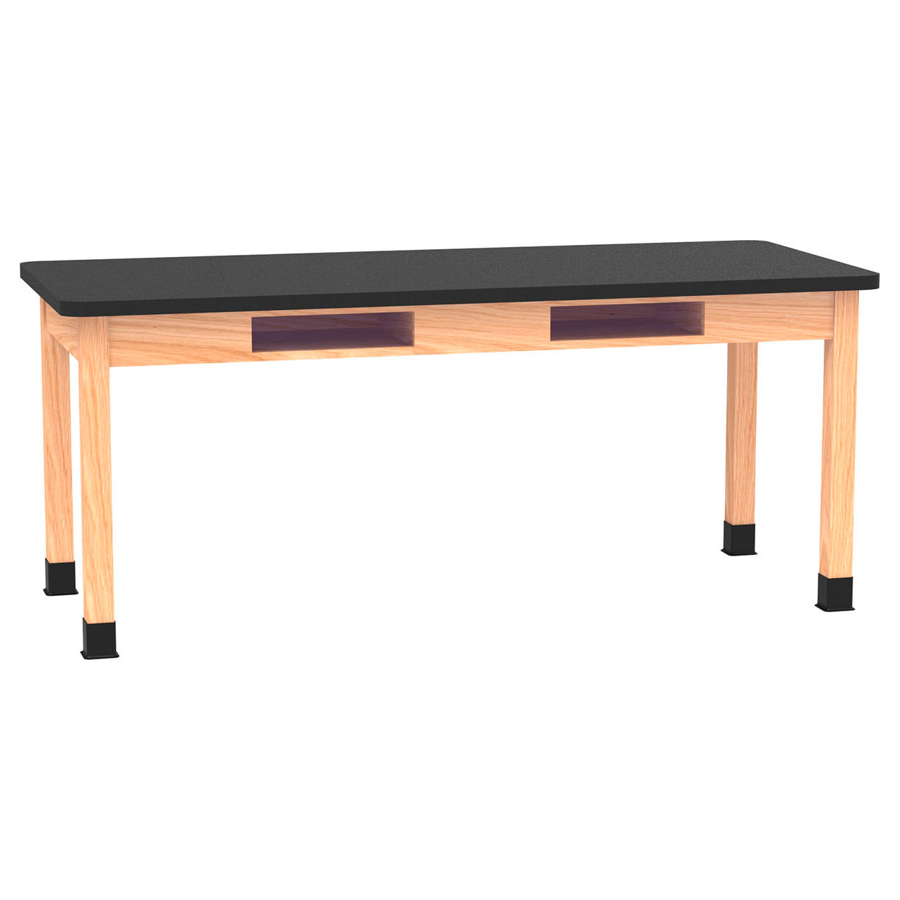 Science Lab Table with Laminate Top, 72"L x 30"W x 30"H, Red Oak