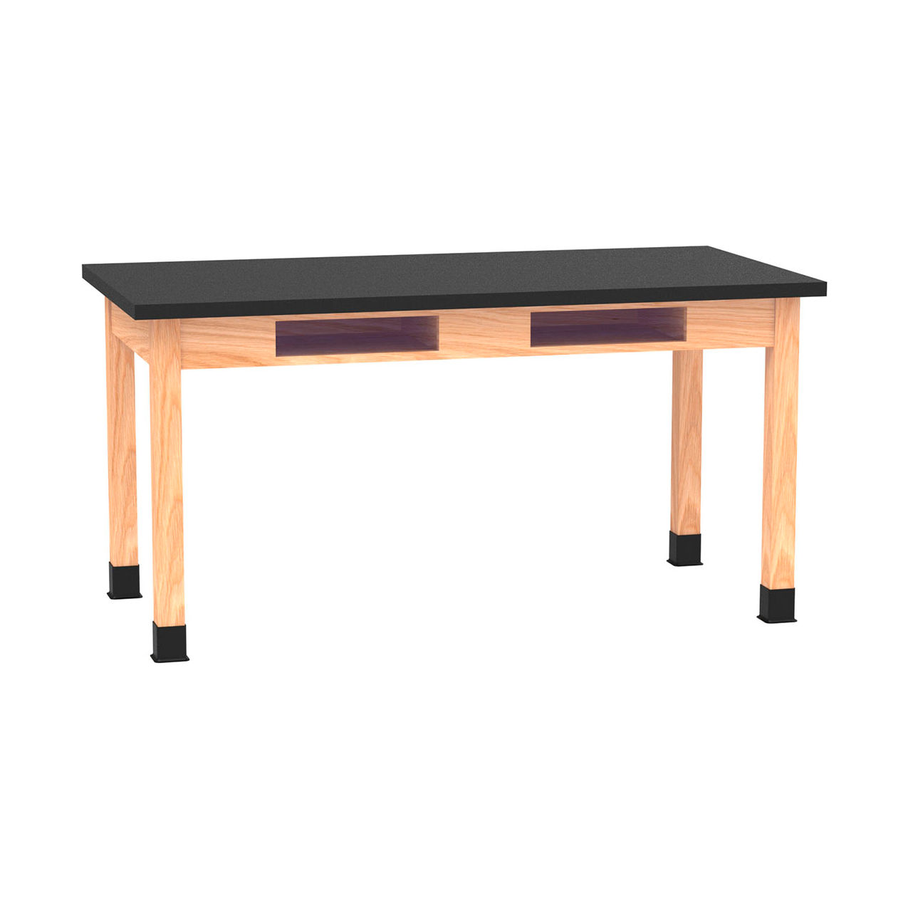 PerpetuLab Table with ChemGuard Top, 60"L x 30"W x 30"H, Red Oak