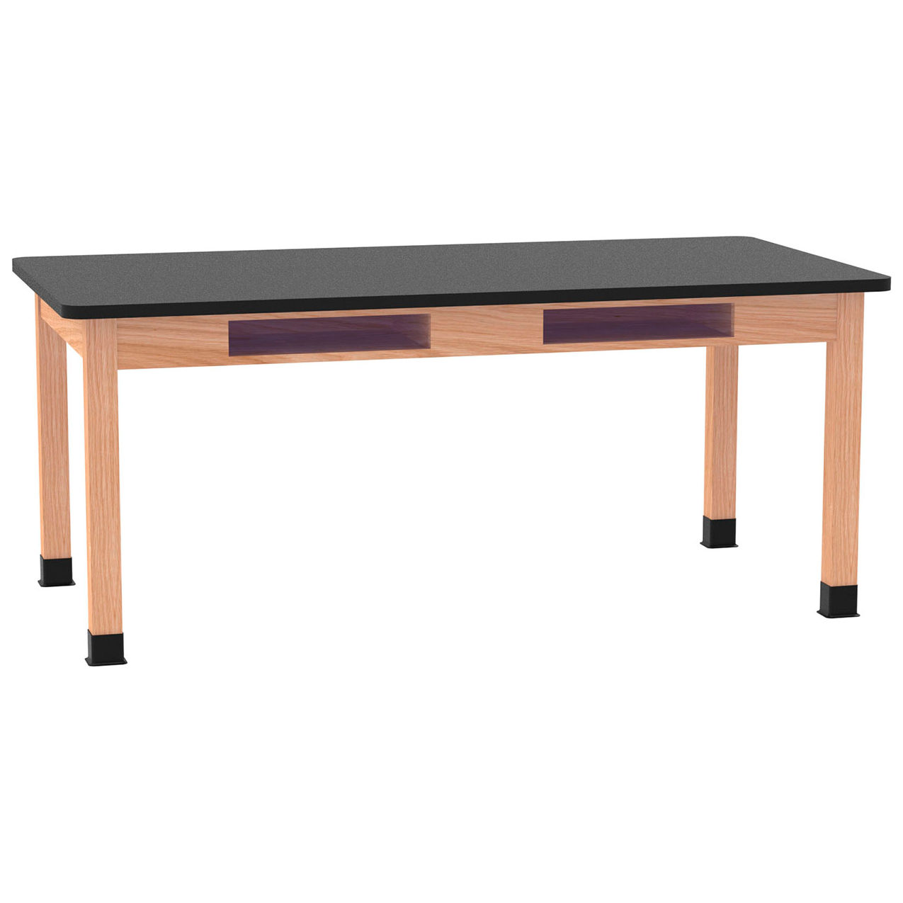 Science Lab Table with Laminate Top, 72"L x 21"W x 30"H, Red Oak
