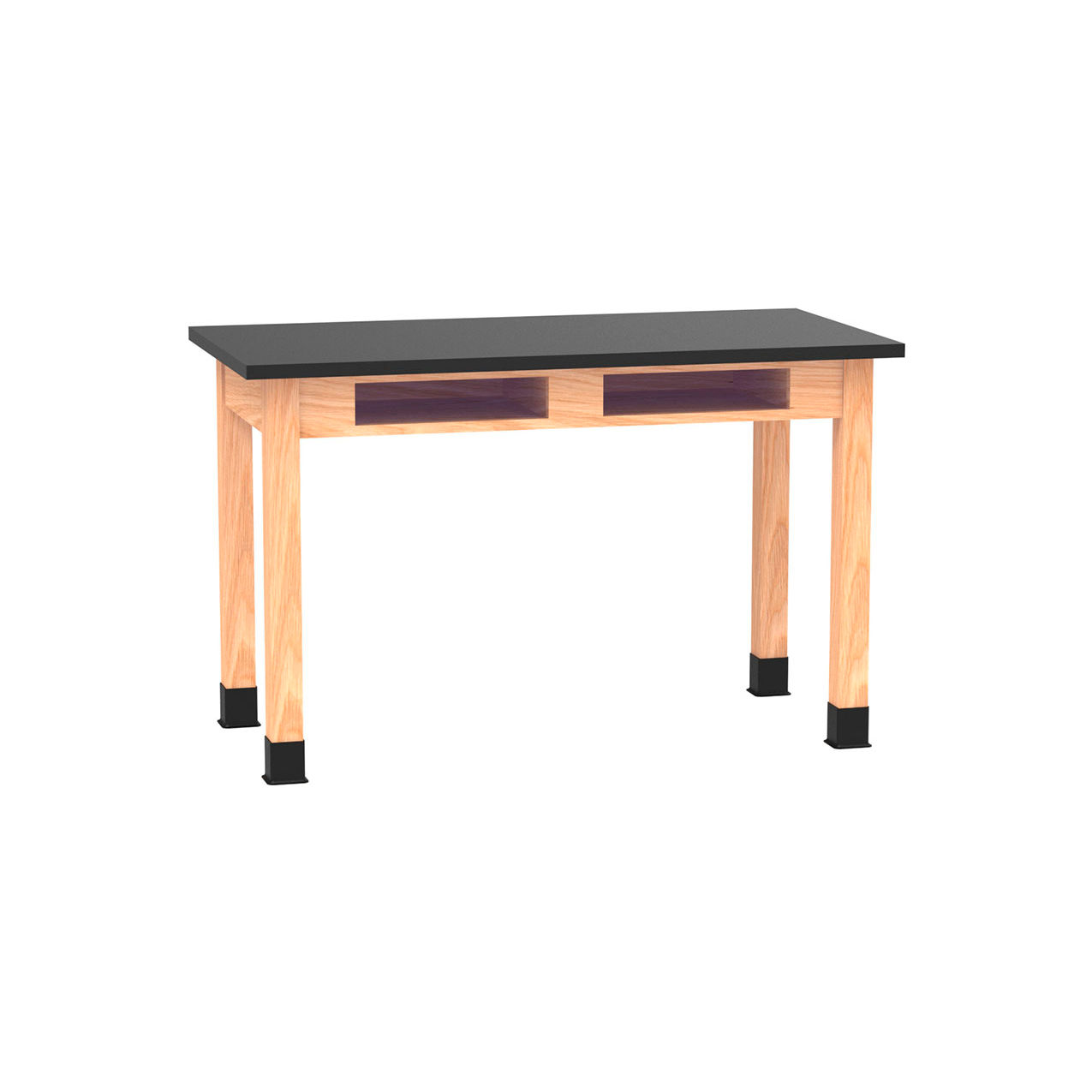 Diversified Spaces PerpetuLab Table with Epoxy Top, 48"L x 24"W x 30"H, Red Oak