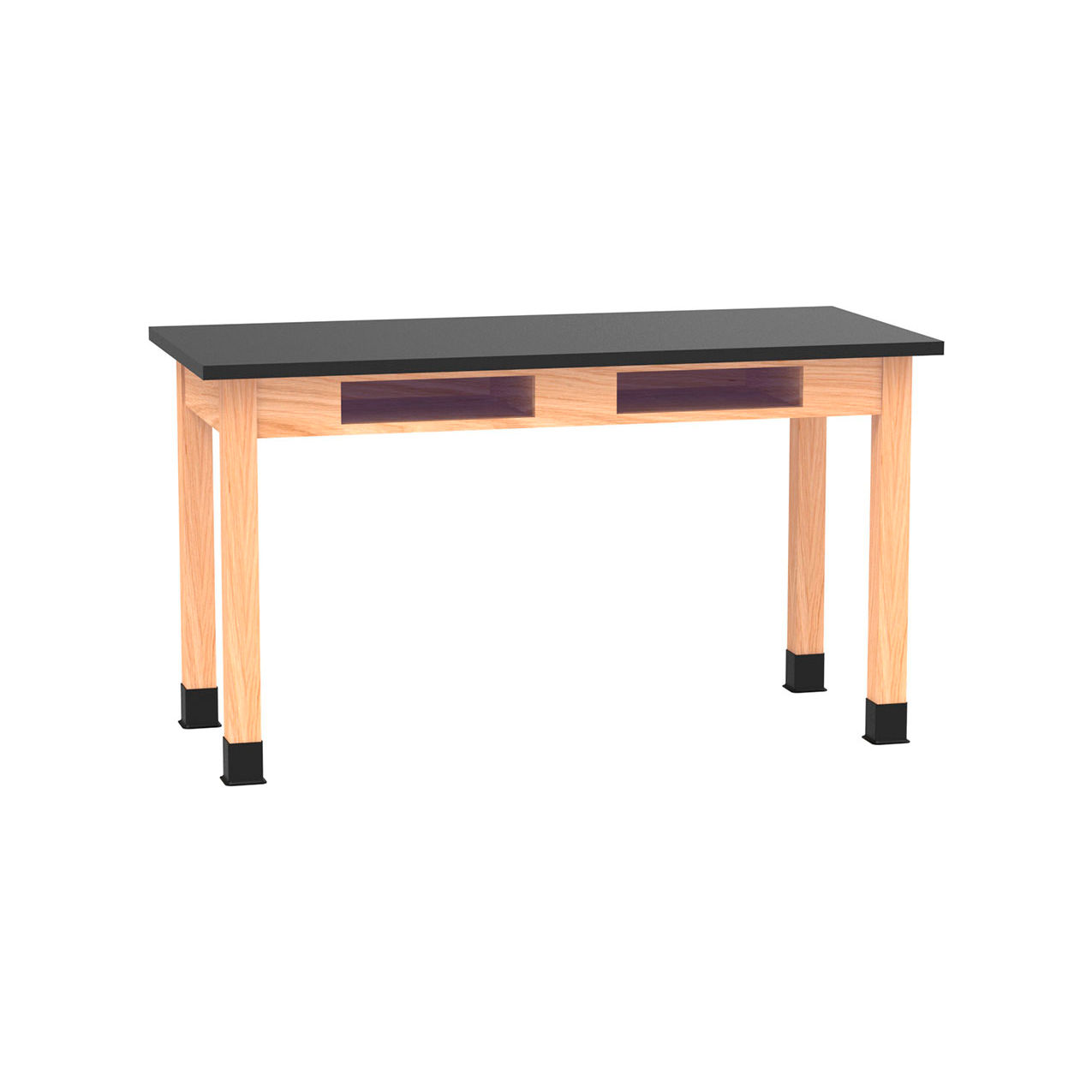 PerpetuLab Table with Epoxy Top, 54"L x 24"W x 30"H, Red Oak