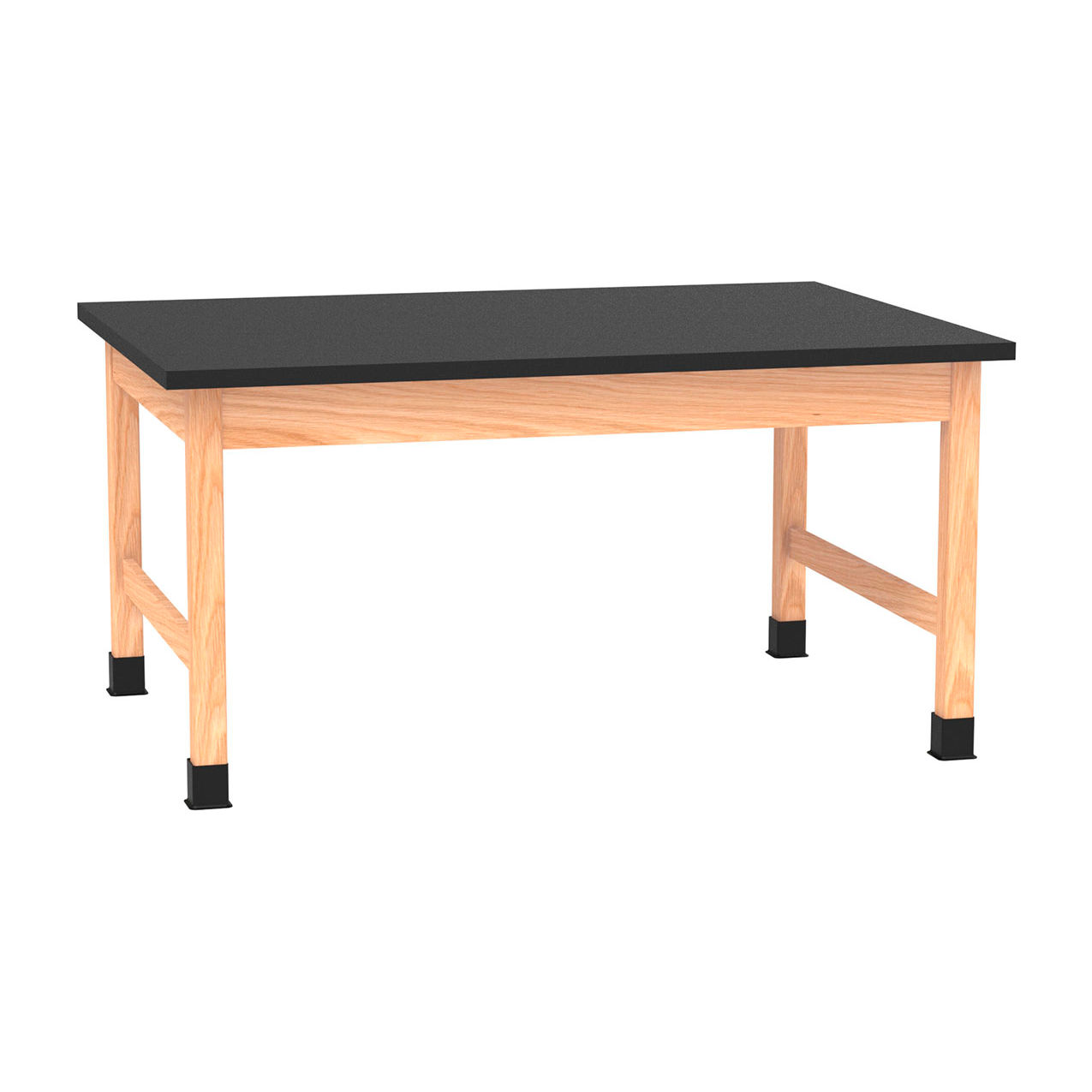 Science Lab Table with ChemGuard Top, 60"L x 42"W x 30"H, Red Oak