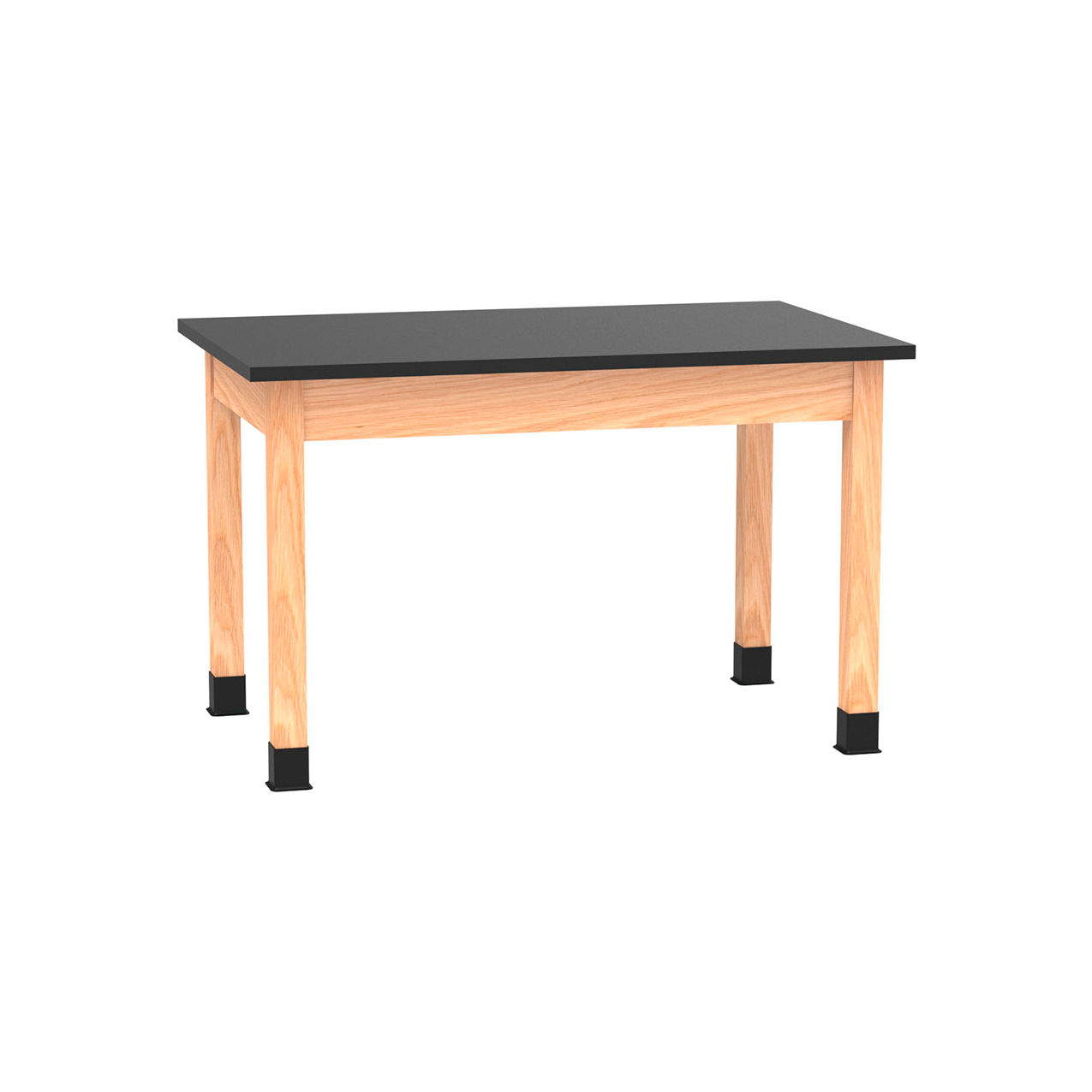 PerpetuLab Science Lab Table with Epoxy Top, 48"L x 30"W x 30"H, Red Oak