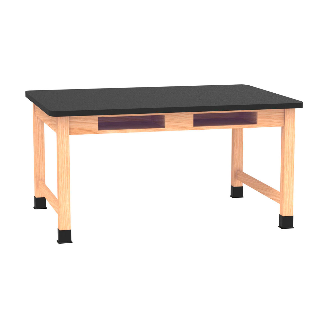 Science Lab Table with Laminate Top, 60"L x 42"W x 30"H, Red Oak