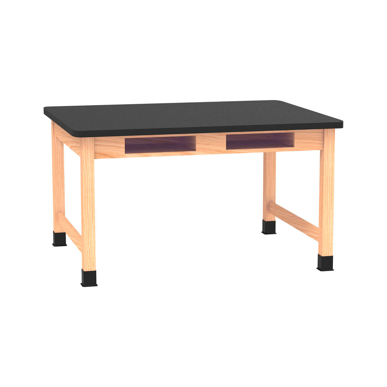 PerpetuLab Table with Laminate Top, 54"L x 42"W x 30"H, Red Oak