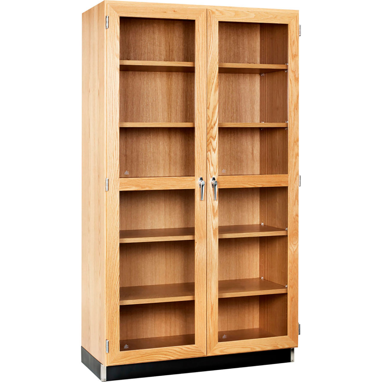 Access Tall Storage with Glass Doors, 36"W x 22"D x 84"H, Red Oak