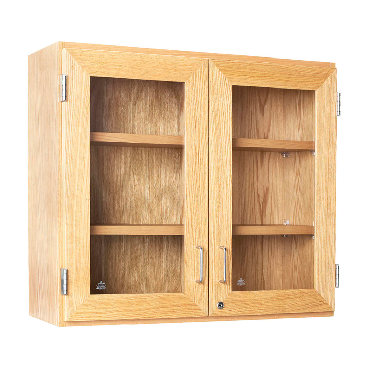 Signature Wall Cabinets with Glass Doors, 30"W x 12"D x 30"H, Red Oak