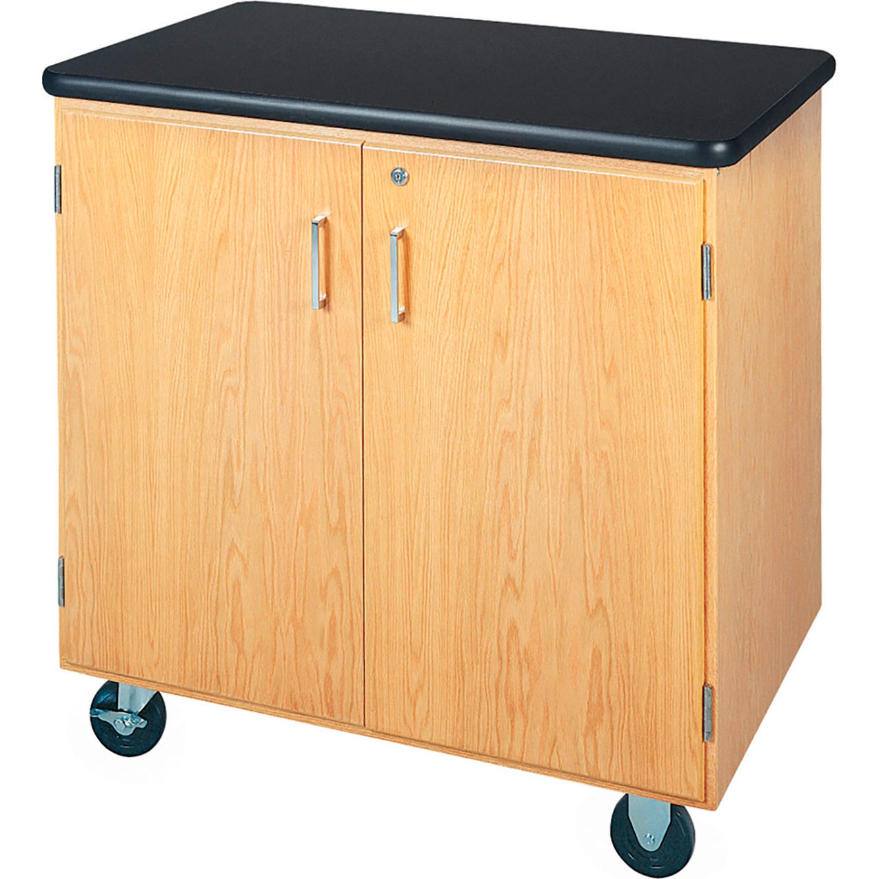 Access Mobile Touchdown Cabinet, Laminate Top, 36"W x 24"D x 36"H, Red Oak